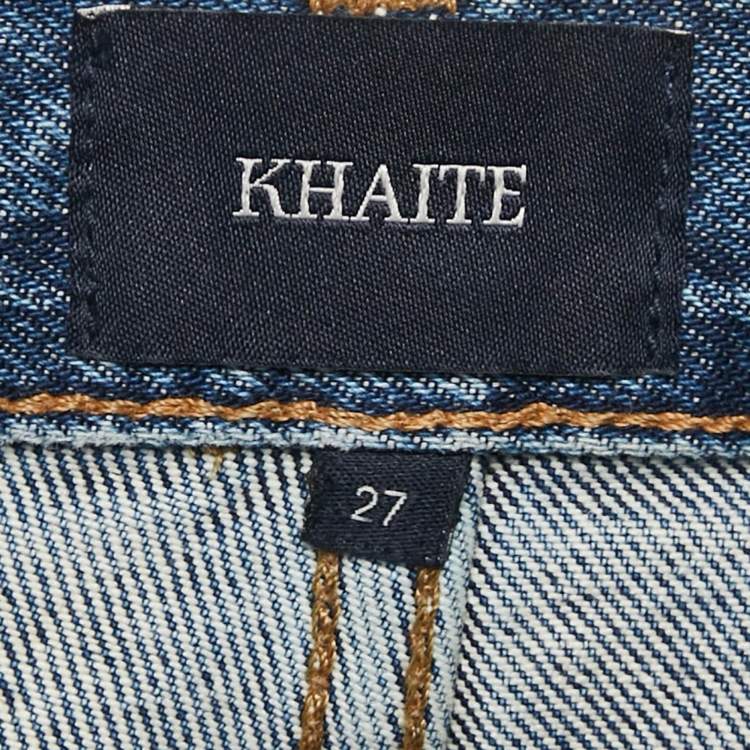 Pre Owned Khaite Blue Faded Denim Straight Leg Jeans S Waist 29"