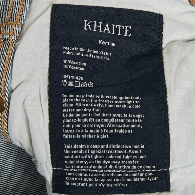 Pre Owned Khaite Blue Faded Denim Straight Leg Jeans S Waist 29"