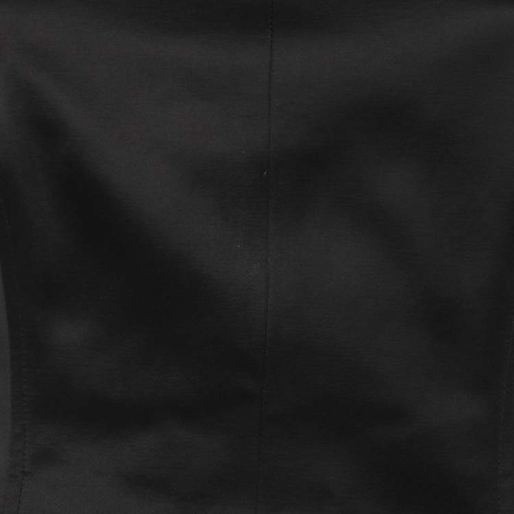 Pre Owned Khaite Black Satin Sleeveless Mini Dress S
