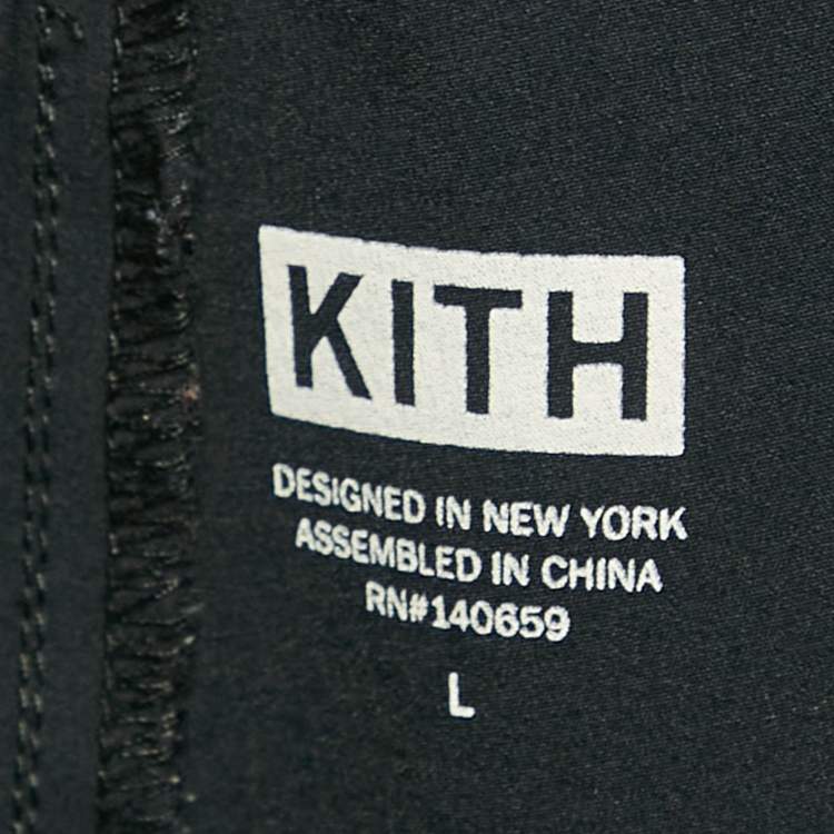 Pre Owned Kith Black Logo Print Nylon Jogger Pants L