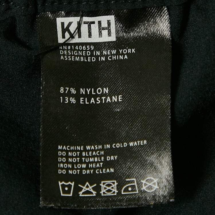 Pre Owned Kith Black Logo Print Nylon Jogger Pants L