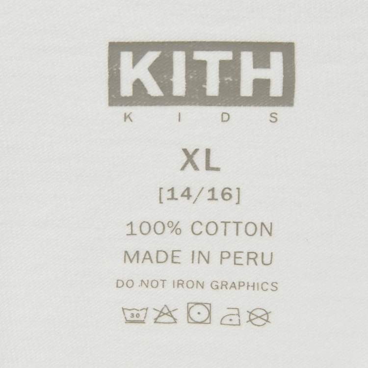 Pre Owned Kith White Floral Logo Print Jersey T-Shirt XL