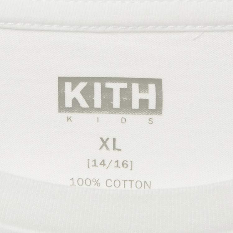 Pre Owned Kith White Floral Logo Print Jersey T-Shirt XL
