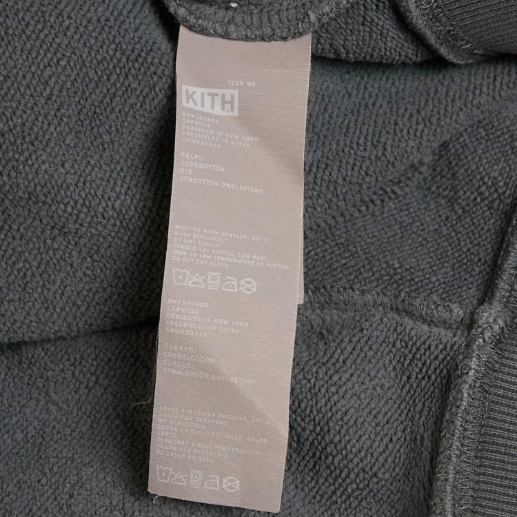 Pre Owned Kith Green Faded Cotton Sweatshirt and Sweatpants Set XS