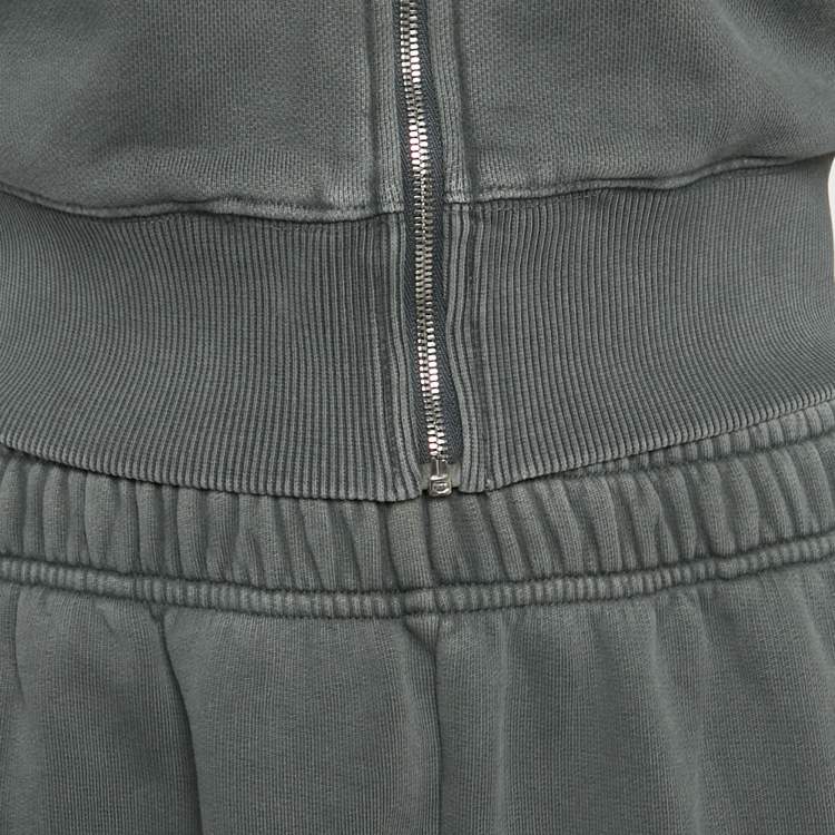 Pre Owned Kith Green Faded Cotton Sweatshirt and Sweatpants Set XS
