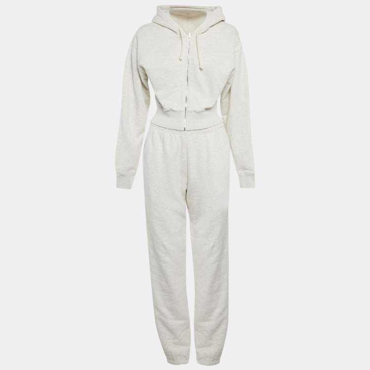 Pre Owned Kith Light Grey Cotton Sweatshirt and Sweatpants Set XS/S