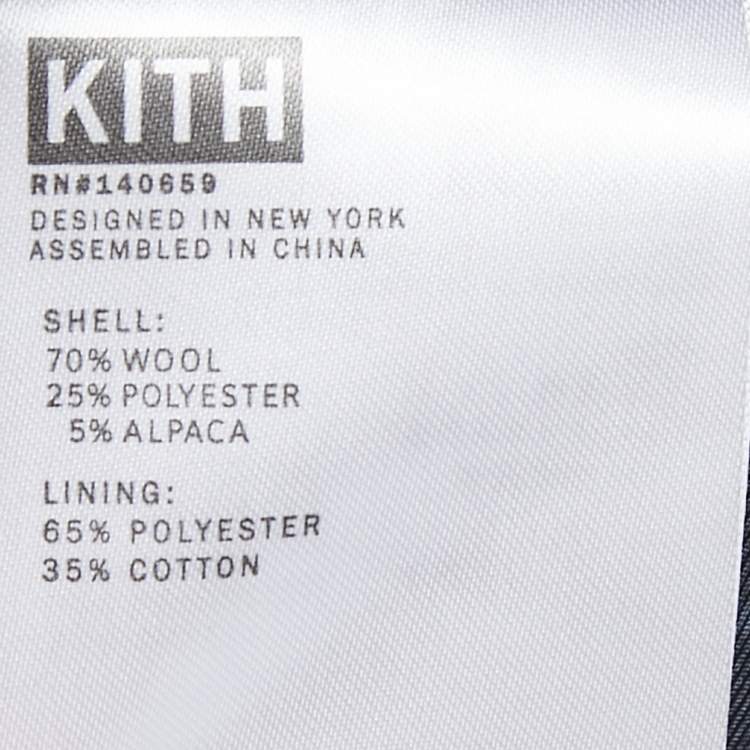 Pre Owned Kith Grey Striped Wool Button Front Coat L