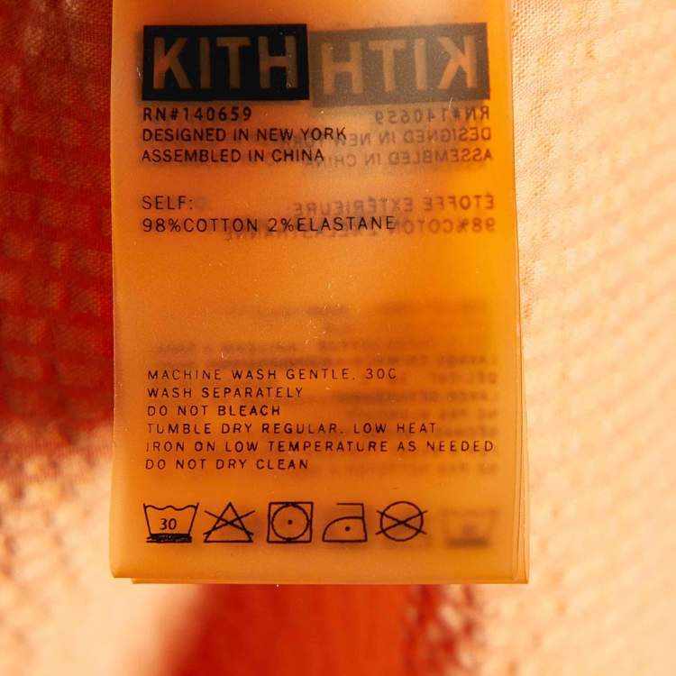Pre Owned Kith Orange Cotton Seersucker Ora Button Down Shirt XS