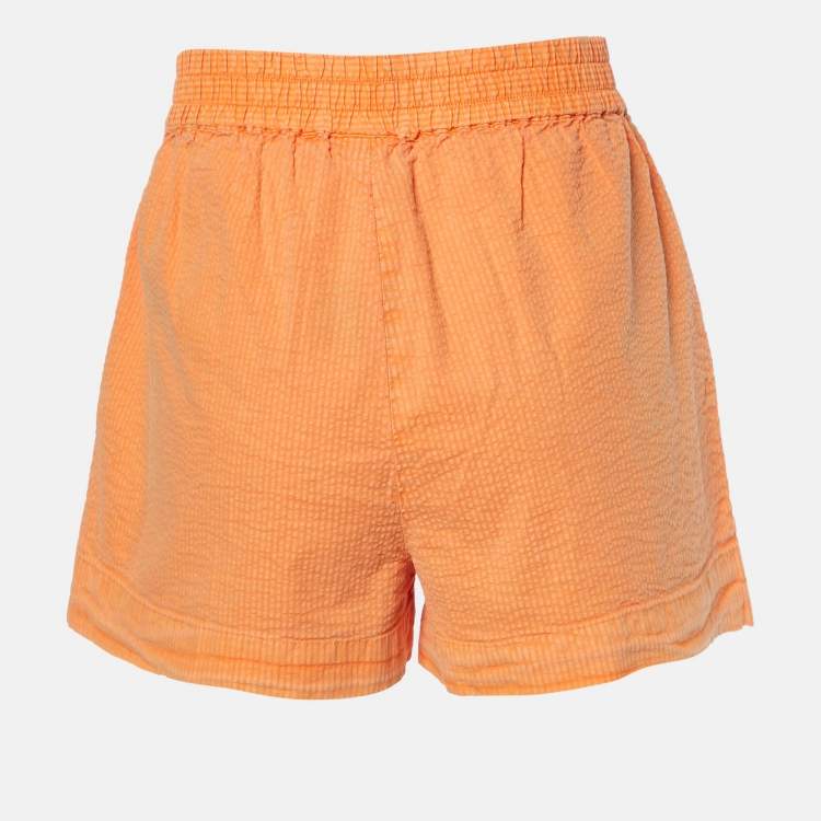 Kith Orange Seersucker Cotton Elasticized Waist Shorts S
