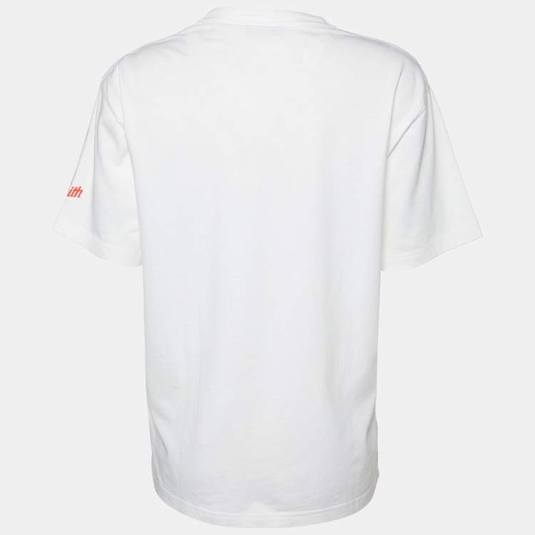Pre Owned Kith White Printed Cotton Crew Neck T-Shirt XS