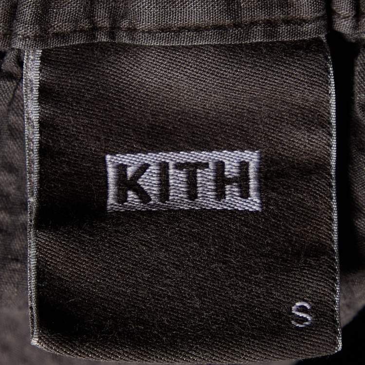Pre Owned Kith Coffee Brown Seersucker Cotton Shorts S