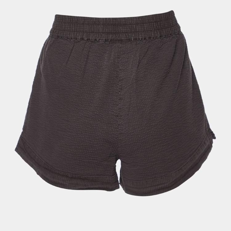Pre Owned Kith Coffee Brown Seersucker Cotton Shorts S