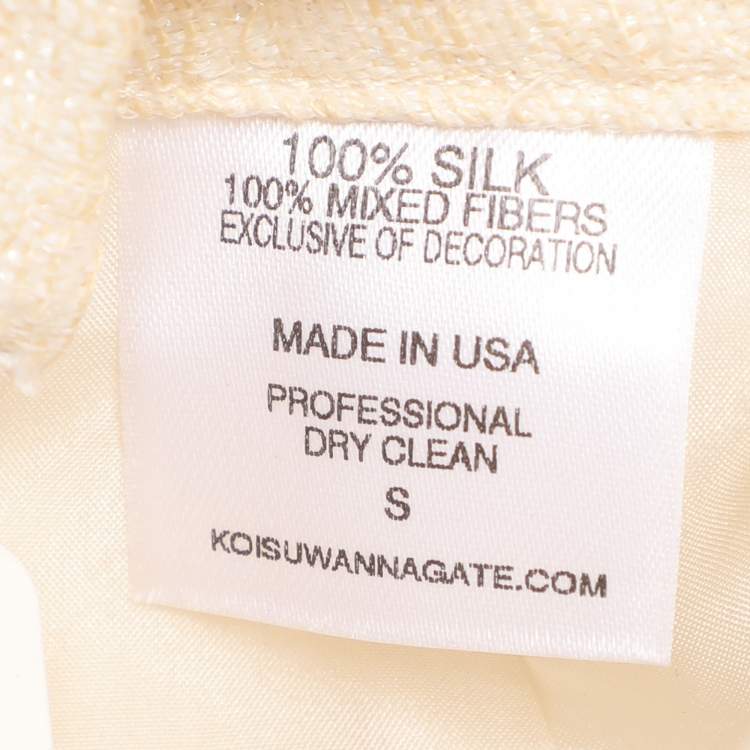 Pre Owned Koi Creme Textured Silk Maxi Skirt S