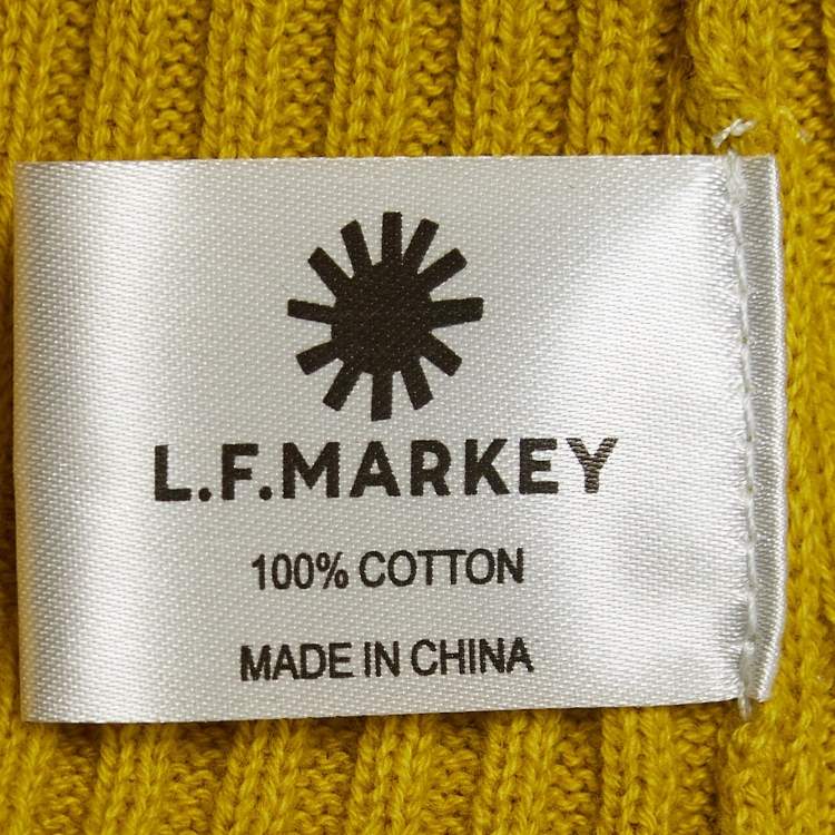 Pre Owned L.F.Markey Chartreuse Green Rib Knit Axel Bodysuit M