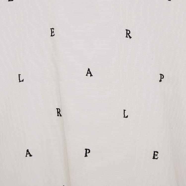 Pre Owned La Perla Light Pink Logo Embroidered Tulle Sheer Top M