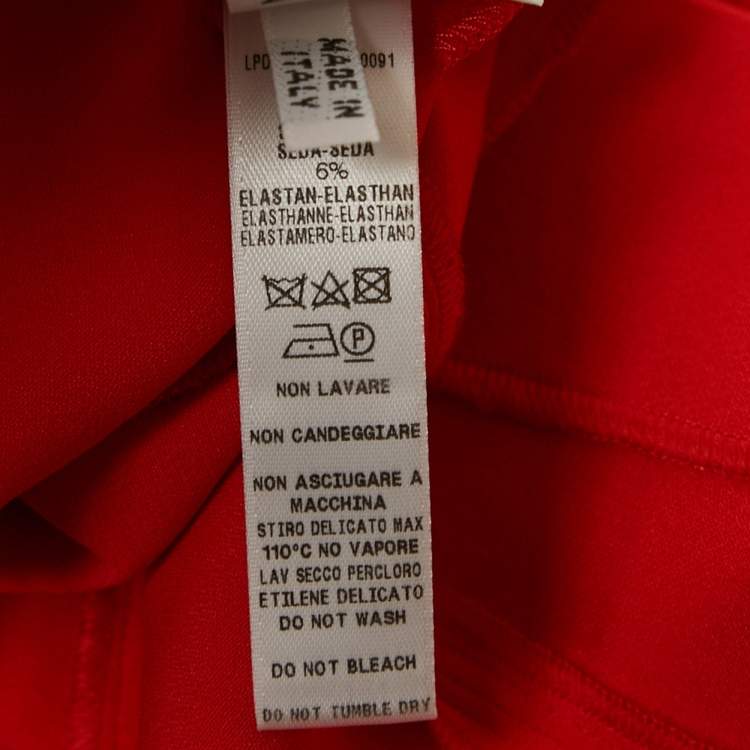 Pre Owned La Perla Red Silk V-Neck Playsuit M