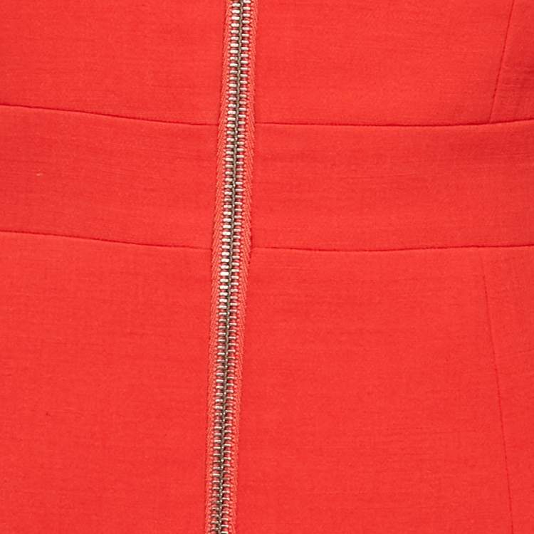 Pre Owned La Perla Red Wool Sleeveless Top and Pants Set S