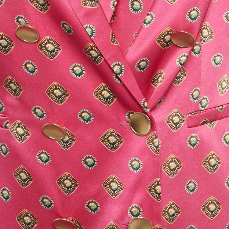 Pre Owned L'agence Print Print Silk Colin Blazer Set XS/S