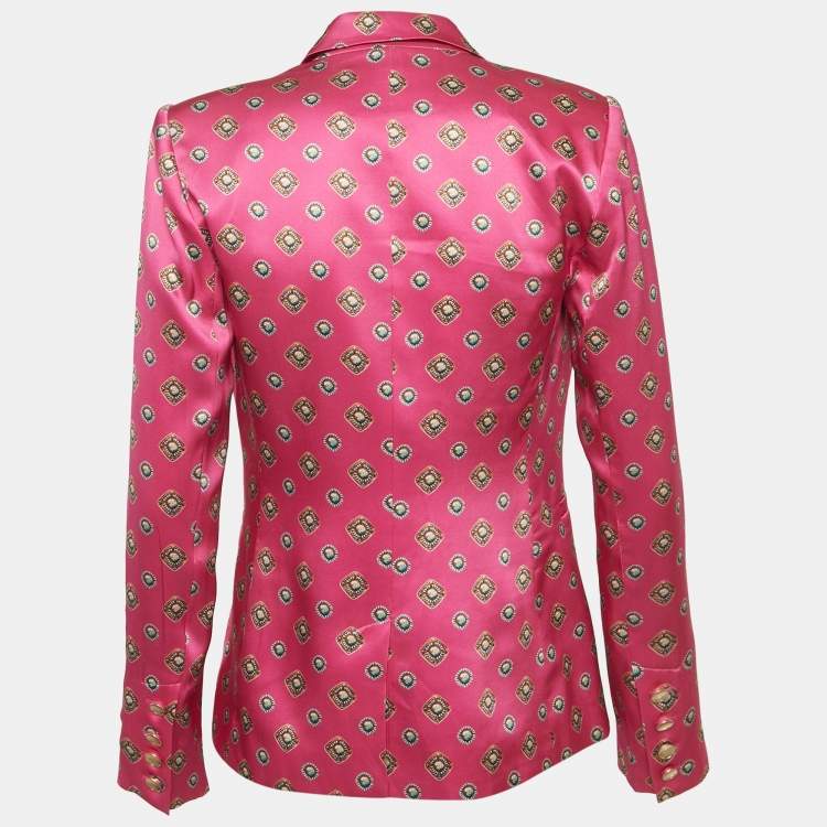 Pre Owned L'agence Print Print Silk Colin Blazer Set XS/S