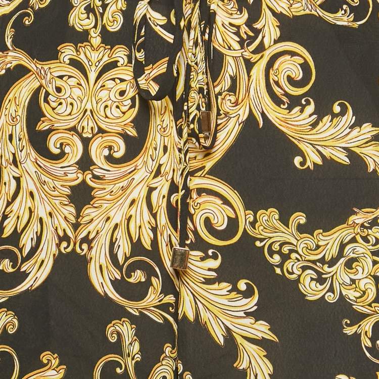 Pre Owned L'agence Black Baroque Print Geraldine Cover-Up Pants XS