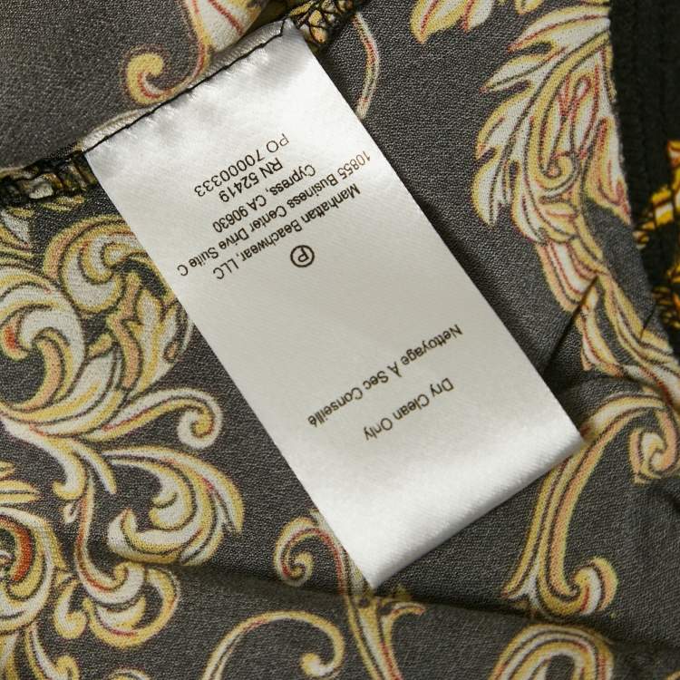 Pre Owned L'agence Black Baroque Print Geraldine Cover-Up Pants XS