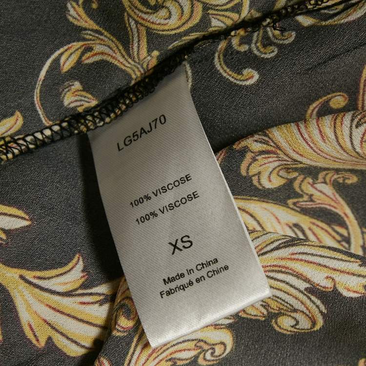 Pre Owned L'agence Black Baroque Print Geraldine Cover-Up Pants XS