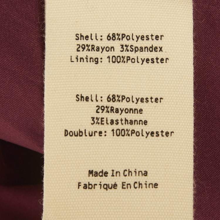 Pre Owned L'agence Burgundy Twill Cropped Fitted Kumi Jacket S