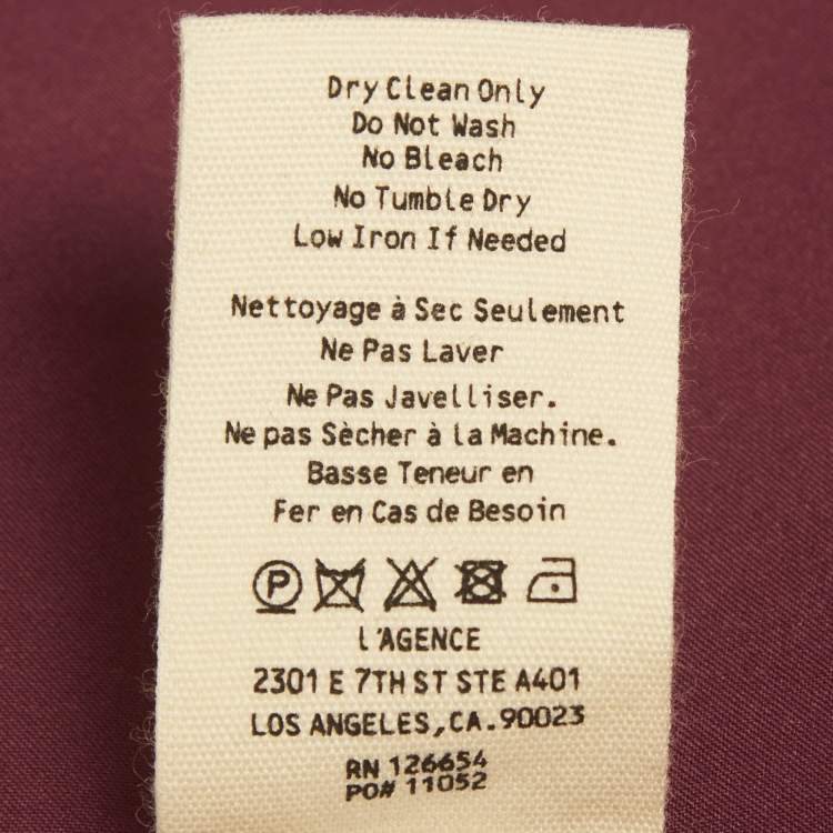 Pre Owned L'agence Burgundy Twill Cropped Fitted Kumi Jacket S