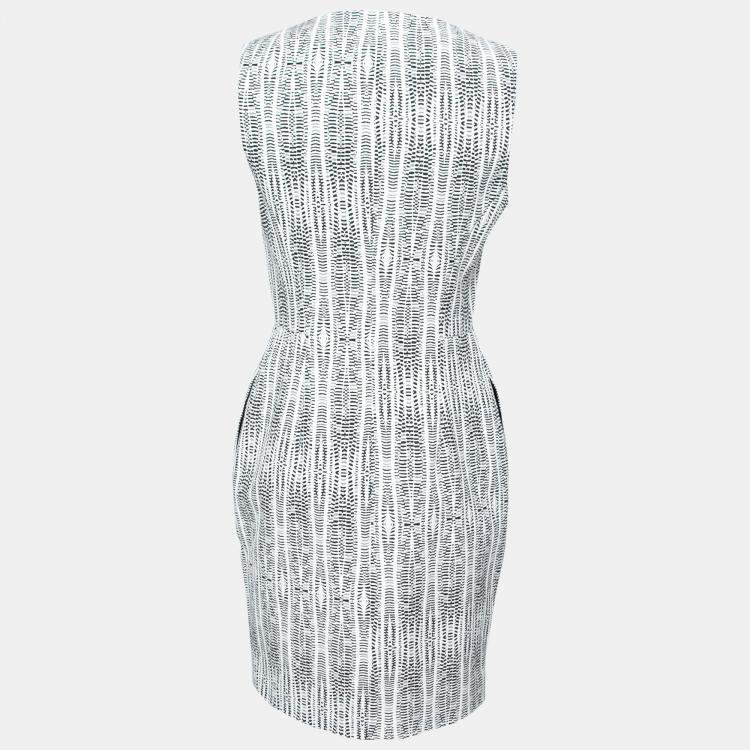 Pre Owned L'Agence x Intermix Monochrome Abstract Eva Print Sleeveless Sheath Dress M