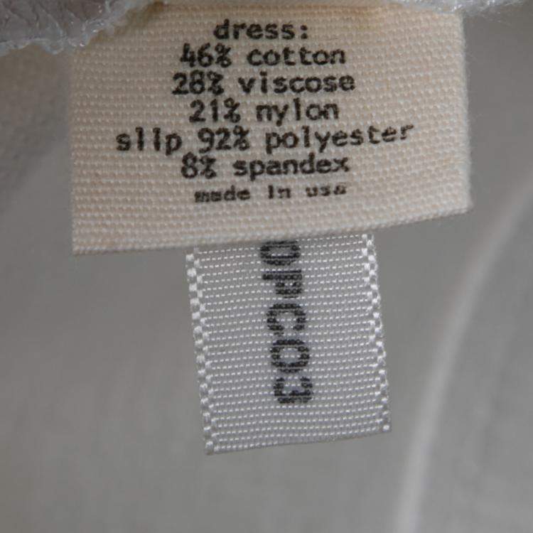 Pre Owned L'agence White Cotton Blend Draped Shawl Neck Bodycon Dress XS