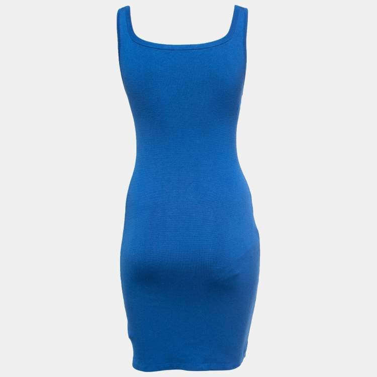 Pre Owned L'agence Blue Knit Sleeveless Mini Dress S