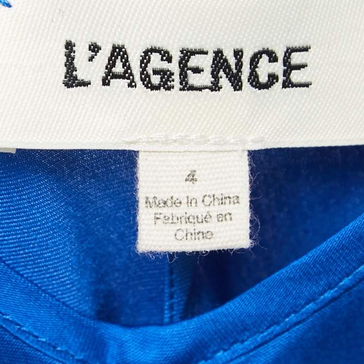 Pre Owned L'agence Blue Satin Sleeveless Maxi Dress M
