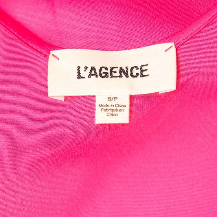 Pre Owned L'agence Pink Crepe Sleeveless Maxi Dress S
