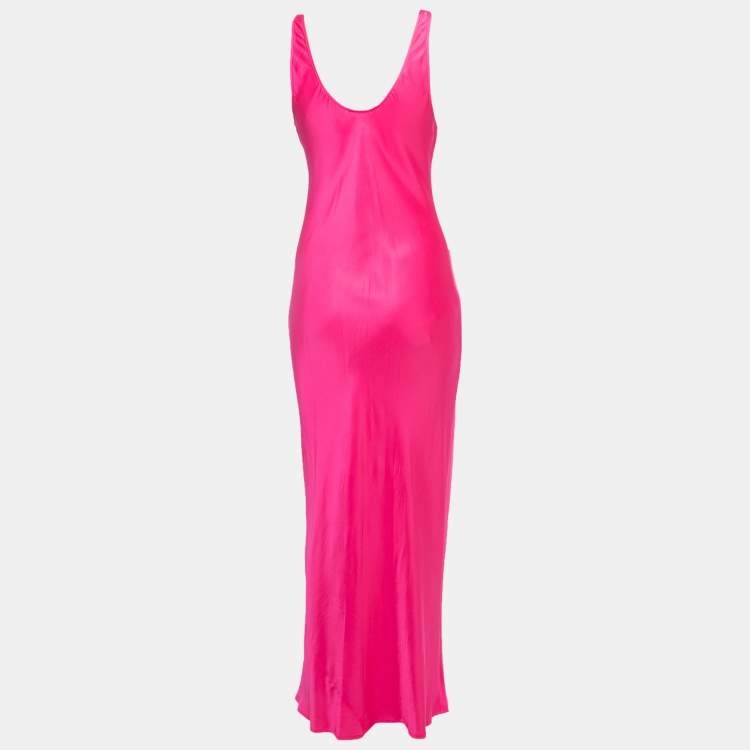 Pre Owned L'agence Pink Crepe Sleeveless Maxi Dress S