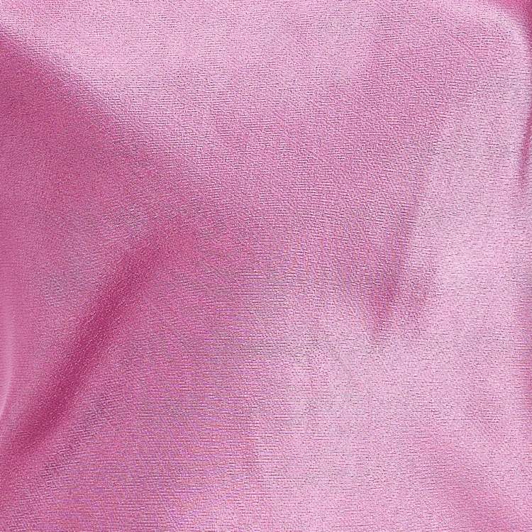 Pre Owned L'Agence Pink Satin Chain Detail Majesty Long Dress S