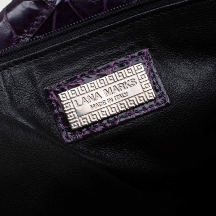 Pre Owned Lana Marks Purple Crocodile Positano Tote