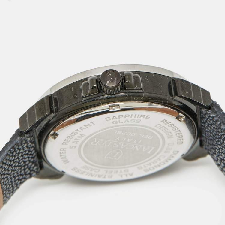 Pre Owned Lancaster Mother of Pearl Diamond PVD Coated Stainless Steel Stingray  Ref.0226L  Women's Wristwatch 36 mm