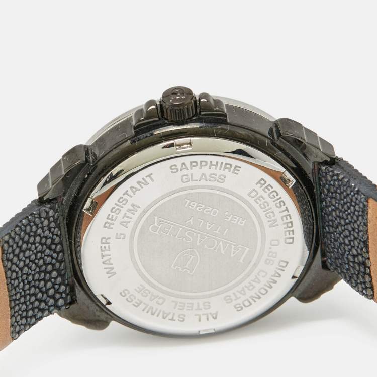 Pre Owned Lancaster Mother of Pearl Diamond PVD Coated Stainless Steel Stingray  Ref.0226L  Women's Wristwatch 36 mm