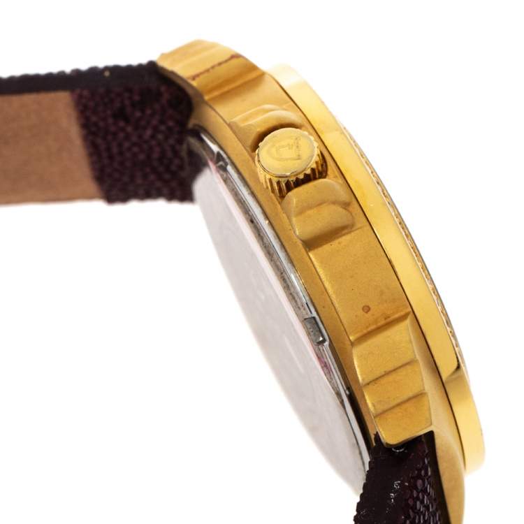 Pre Owned  Lancaster Brown Rose Gold Plated Stainless Steel Pillola REF.0349L Women's Wristwatch 37 mm