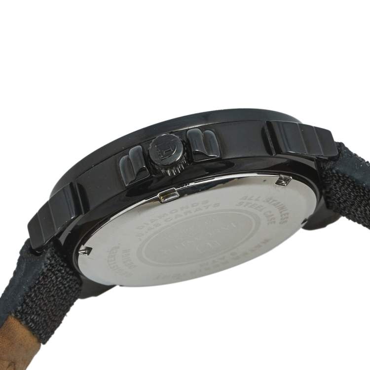 Pre Owned Lancaster Black  PVD Coated Stainless Steel Stingray Leather Pillola REF.0351L Women's Wristwatch 37 mm