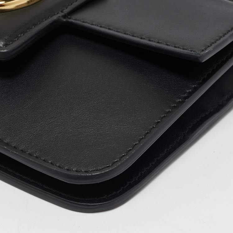 Pre Owned Lancel Black Leather Roxane Crossbody Bag