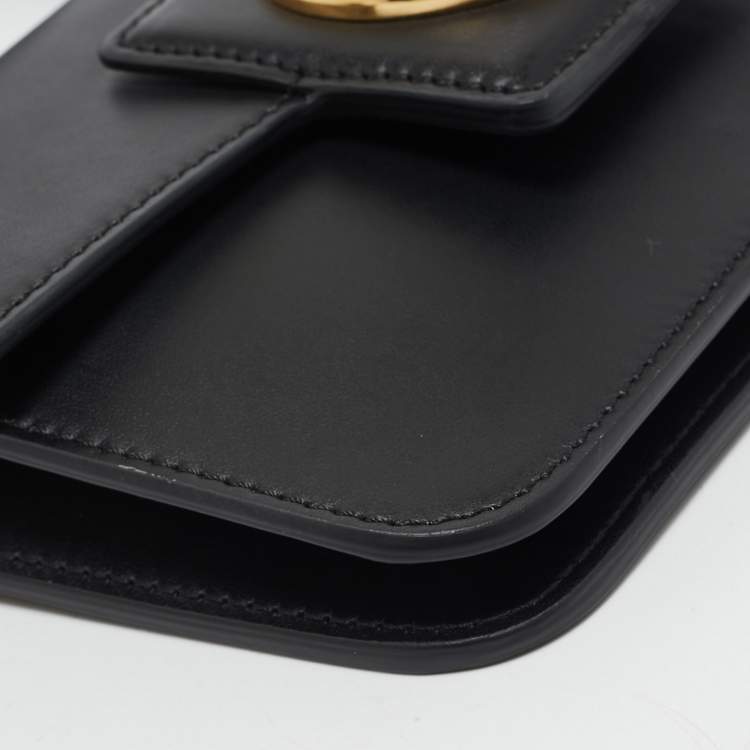 Pre Owned Lancel Black Leather Roxane Crossbody Bag