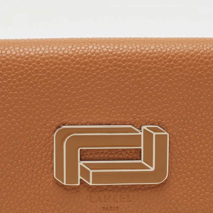 Pre Owned Lancel Brown Leather Flap Continental Wallet