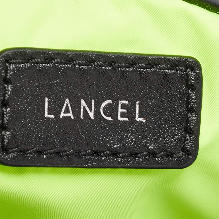 Pre Owned Lancel Purple/Black Nylon and Leather Bow June Hobo