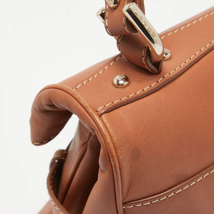 Pre Owned Lancel Brown Leather L'Angèle Top Handle Bag