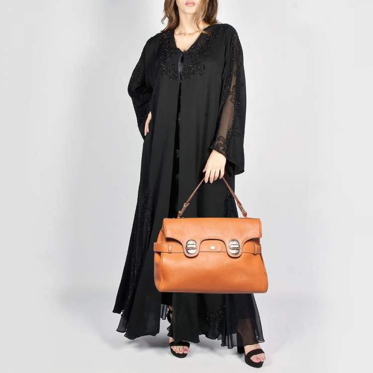 Pre Owned Lancel Brown Leather L'Angèle Top Handle Bag