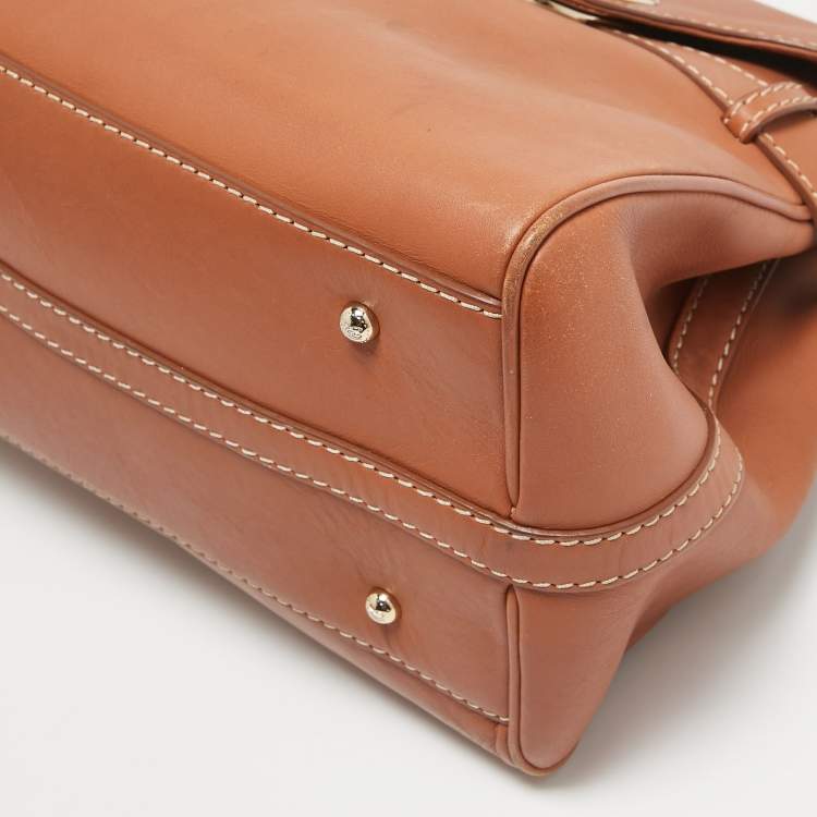 Pre Owned Lancel Brown Leather L'Angèle Top Handle Bag