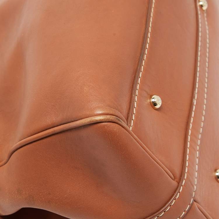 Pre Owned Lancel Brown Leather L'Angèle Top Handle Bag