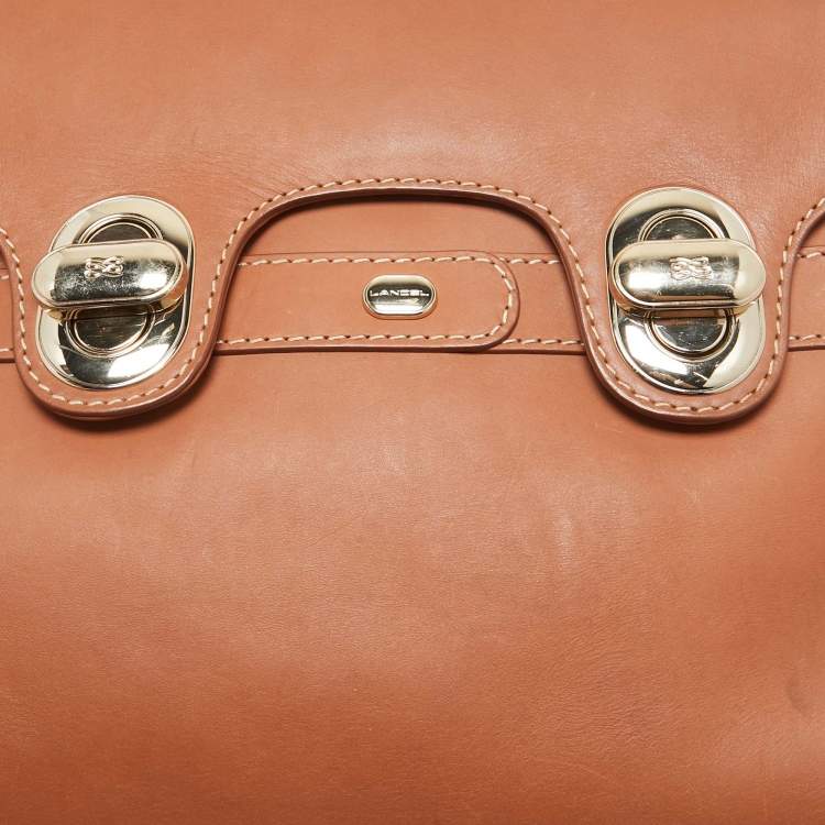 Pre Owned Lancel Brown Leather L'Angèle Top Handle Bag