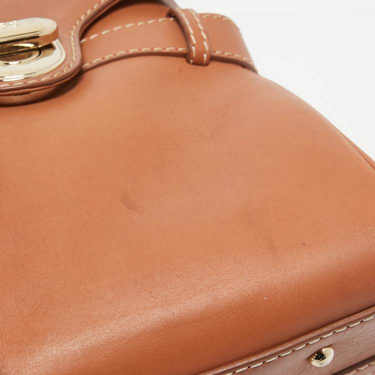 Pre Owned Lancel Brown Leather L'Angèle Top Handle Bag